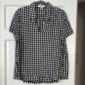 Black and White Checkered Women's Top